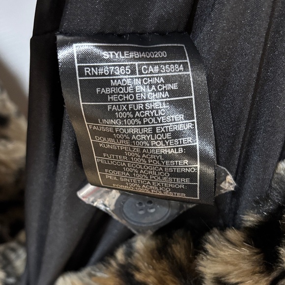 BB Dakota Faux Fur Leopard Print Bradshaw Jacket Size Small Coat Glamour - Picture 6 of 16